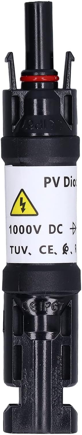 30A Solar Panel PV Diode in Line Fuse Holder Photovoltaic Connectors 1000V IP67 Male Female Waterproof Cable Blocking 30 Amps (30A)