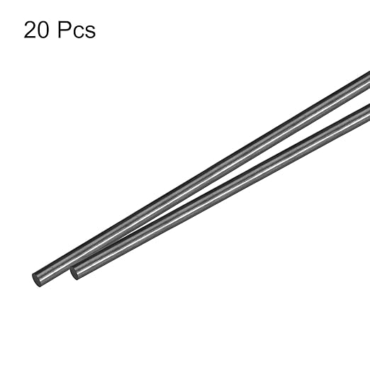 MECCANIXITY Carbon Fiber Rod, 3mm x 400mm Matte Pole Rod for RC Plane DIY Tool Wing Tube Quadcopter Arm, Pack of 20