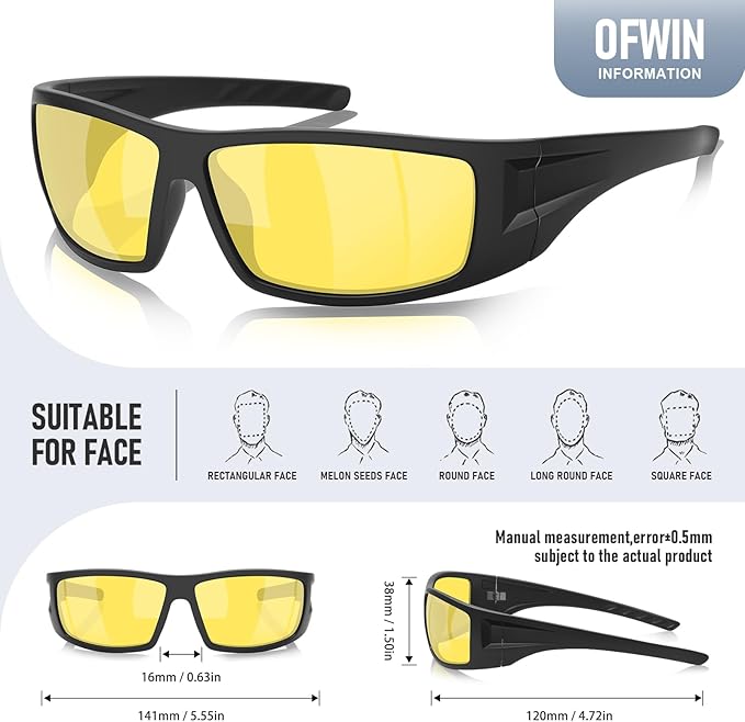 Polarized Sports Sunglasses for Men Women Unbreakable Frame Cycling Fishing Wrap Around Sunglasses UV400 Protection