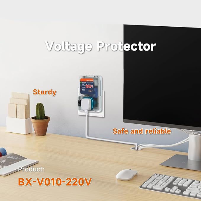 BXST Heavy-Duty Surge Protector 20A 4400W for Refrigerators One Outlet Plug Voltage Protector Adjustable Voltage Regulator for Home Appliance, 1 Pack