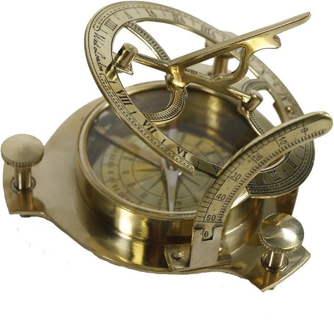 Zap Impex Sundial Compass-Brass Metal Compass Sundial (Size- 4 Inch)