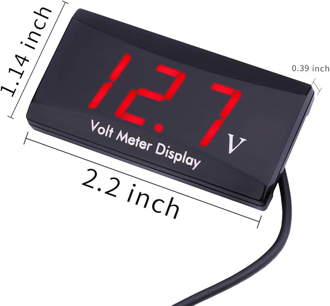 DC 12V Car Digital Voltmeter - AIMILAR LED Display Voltage Volt Meter Gauge for Car Motorcycle (Red)