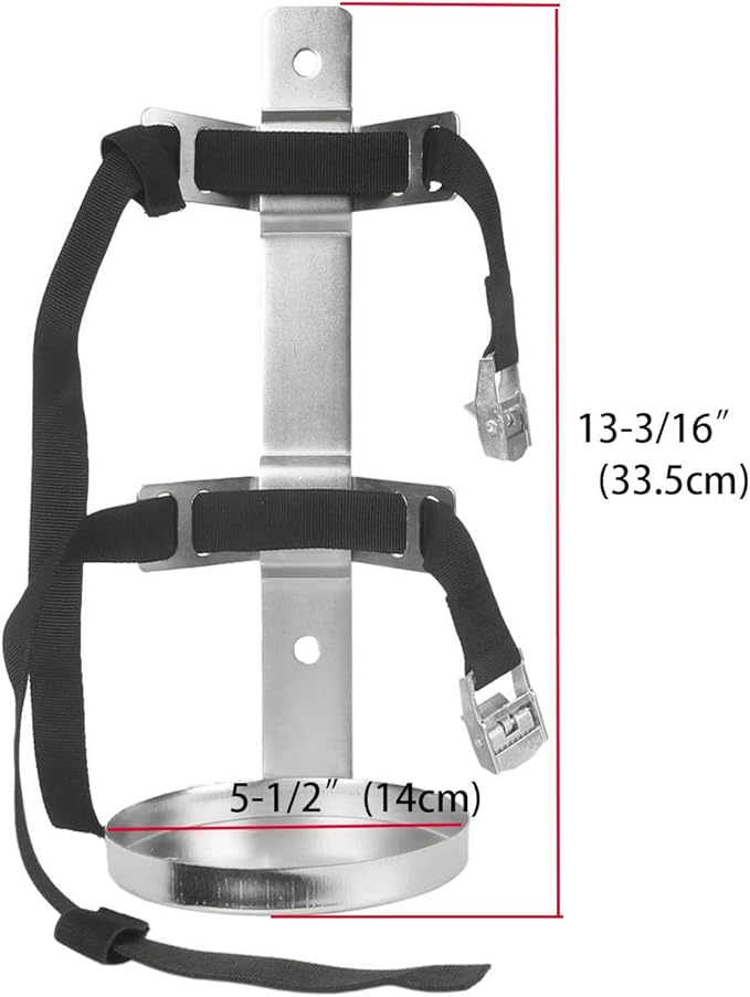 Fire Extinguisher Mount,Wall Hanging Bracket,Fire Extinguisher Holder for Home, Car, RV, Truck, Mini Fire Extinguishers (5LB Stainless Steel Color 1PCS)