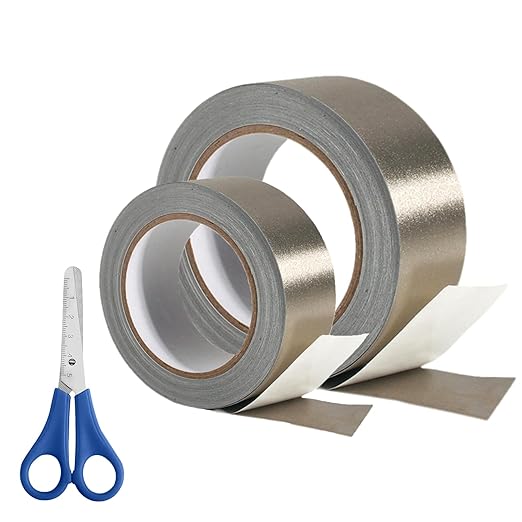 Faraday Tape Double Conductive Cloth Tape, with Conductive Adhesive for, Grounding, EMI Shielding, Wire Harness, Cable Interference Blocking (1in x 59 Feet+2in x 59 Feet)