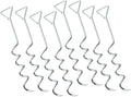 Mytee Products 8 Pack Hay Tarp Spiral Anchor Pins 16" to Secure Hay Covers | Corkscrew Shape Trampoline Anchor, Tent Hold Downs, Galvanized Steel Ground Tie Down Stakes