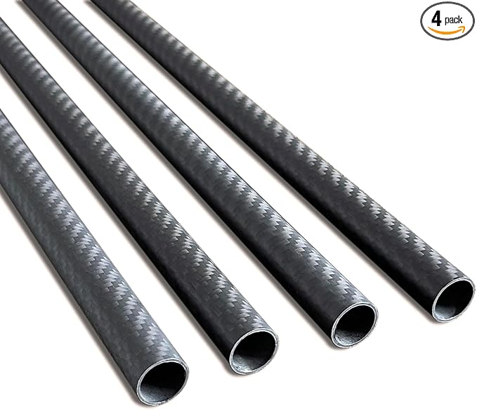 4pcs Carbon Fiber Tube 16x14x420mm,6~50mm Available, 3K roll Wrapped Twill Matte Finish.