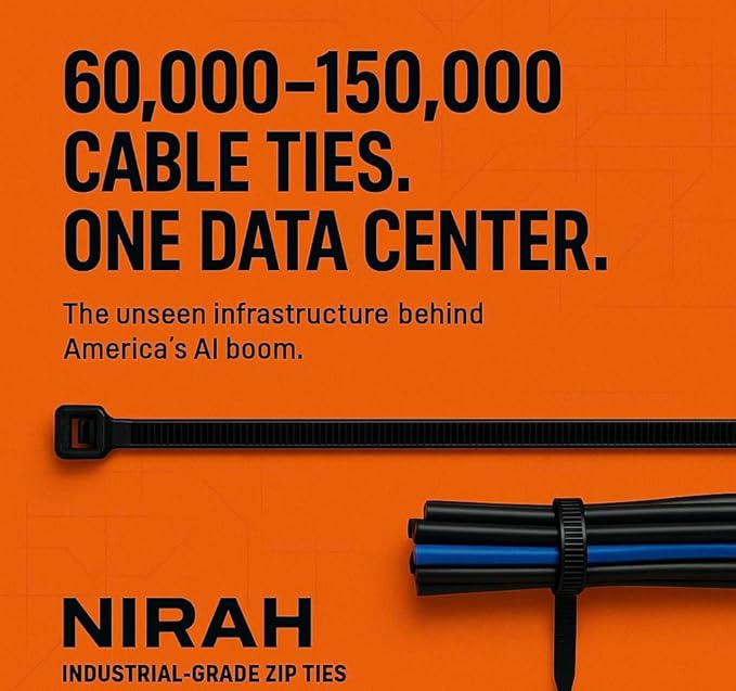 14 inch Zip Ties Heavy Duty Black, 50 Lb Tensile Strength UV resistant, Self-locking, Multi-purpose Nylon Cable Ties Heavyduty Wire Ties, Tie Wraps for Office, Home,Outdoors, Cable Management by Nirah