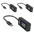 diymore 3 PCS USB C Meter USB C Tester Power Meter,4-30V 0-6.5A Digital Multimeter, Type C Voltage and Current Tester Meter,Working Time Ammeter Voltmeter USB Cable Charger Detector LED Display