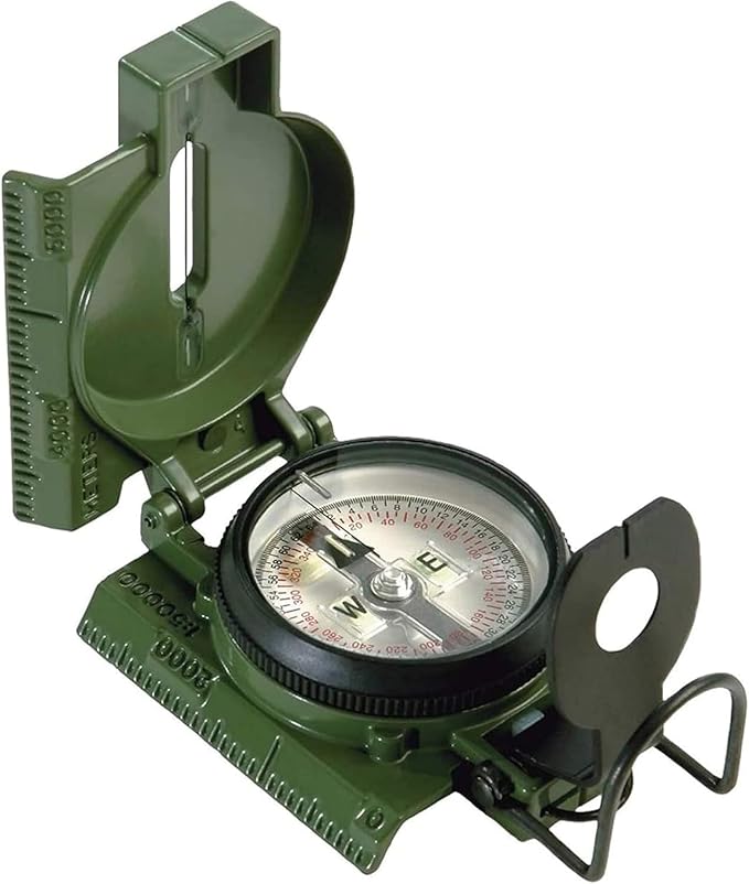 US Military Style Phosphorescent Waterproof Lensatic Compass Accurate Hand Held Compasses with Pouch for Hiking Camping Navigation Survival Backpacking Orienteering