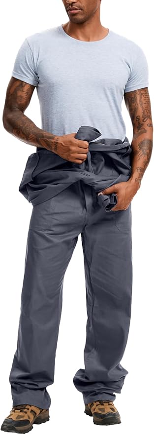 WORK IDEA Men's Coveralls Long Sleeve 100% Cotton Twill Workwear Jumpsuit Relaxed Fit