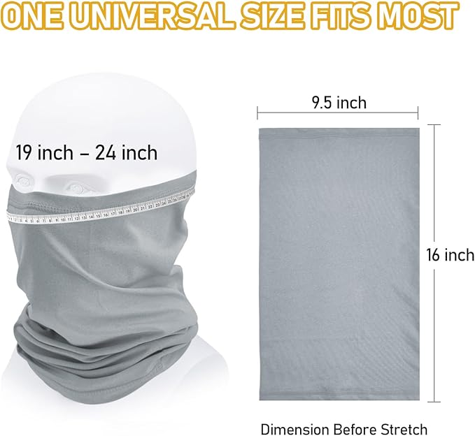 TICONN Neck Gaiter Face Cover Scarf, Neck Warmer Breathable Sun & Wind-proof for Skiing Fishing Hiking Cycling