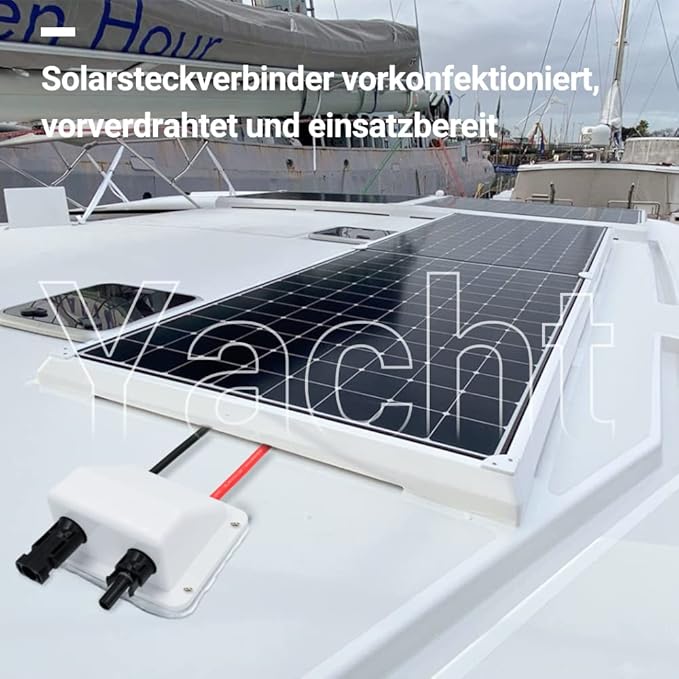 Solar Cable Entry Gland, IP68 UV Resistance Dual Cable Entry Housing for Solar Project on Rv, Boat,Camper,Van (with 1ft 10awg Cable)
