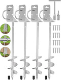 Ground Anchors Screw in,20" Set of 4 Mobile Home Anchors,Storage Shed Anchor Kit with Drill Bit,Ground Anchors Heavy Duty for Shed, Trampolines,Camping, Swing Sets