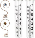 2PS Rain Gauge Outdoor,7 Inch Capacity Rain Gauge Replacement Tube with Metal Rack Holder,Wall Mount Hanging Water Gauge for Rain,Outdoor Measure Guages for Yard Fence Garden Farm