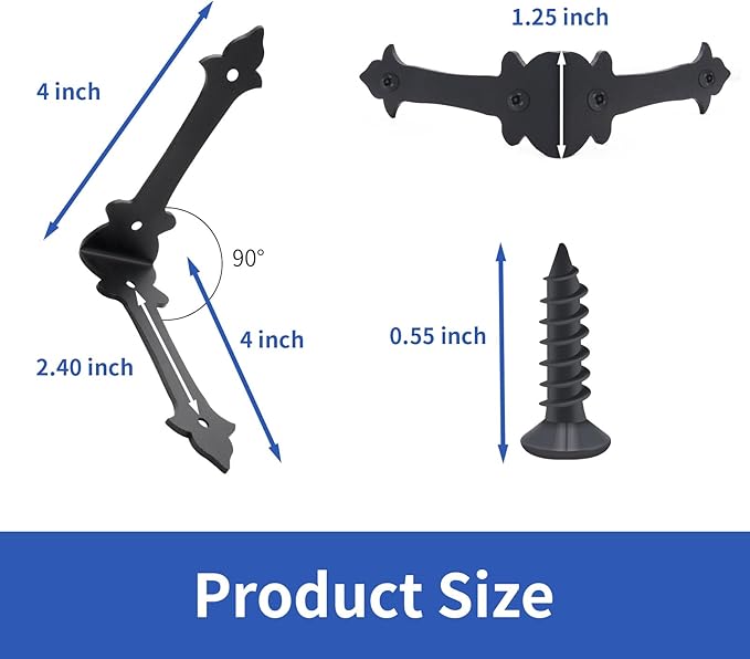 Corner Protector, 4 Inches Furniture Corner Guards Corner Bracket Metal Embellishments with Wood Funiture Decorative Metal Rustic Hardware for Home Edge Corner Hardware Accessories (8)