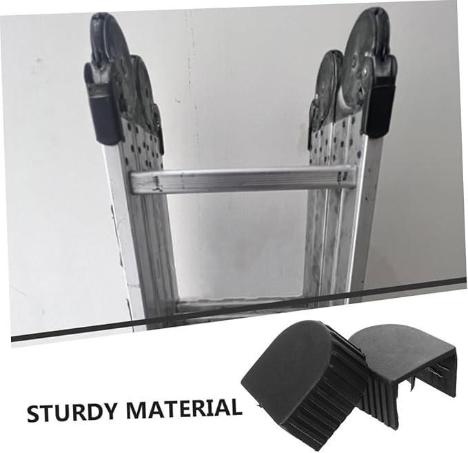 Garneck 4pcs Ladder Foot Covers Non-Slip Protective Pads for Telescopic Ladders Easy Installation Aluminum Caps for Enhanced Stability and Durability for Safe Climbing