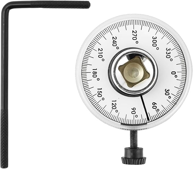 QWORK Torque Wrench Angle Gauge Tool, 1/2" Drive Size, 360 Degree Measurement