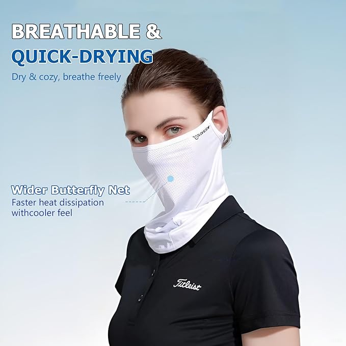 UPF 50+ Face Mask for Women & Men - Ice Silk Cooling Full Face Cover, Breathable Sun Protection Neck Gaiter