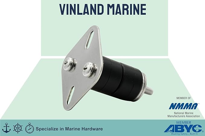 Vinland Marine Nylon Boat Rail Mount Brackets Fit 7/8" ~ 1" Tube Stainless Steel Mount Plate, Boat Navigation Accessories, Pontoon Rail Mount, Boat tubing Accessories, Boat Grill mounting Cleat