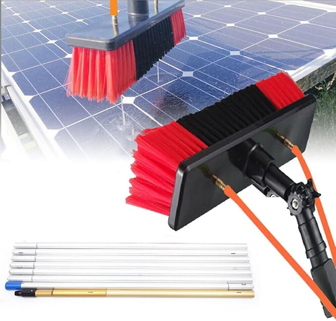 Water Fed Brush, 26FT Poles Solar Panels Window Cleaning Brush Telescopic Pole with 8 Adjustment Cleaning Pole&1 Water Segregator &Carrying Bag Professional Cleaner Pipe Tools