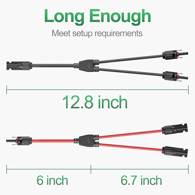 OYMSAE 30A Solar Connectors - Waterproof Y Branch Parallel Adapter Cable Kit for Solar Panel