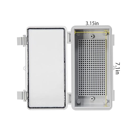 Waterproof Junction Box Project Outdoor Weatherproof ABS Plastic Box Impact-Resistant Weatherproof Electrical Enclosure for Garden, Garage, Solar, and Marine Applications Clear (7.8"x3.8"x2.9")