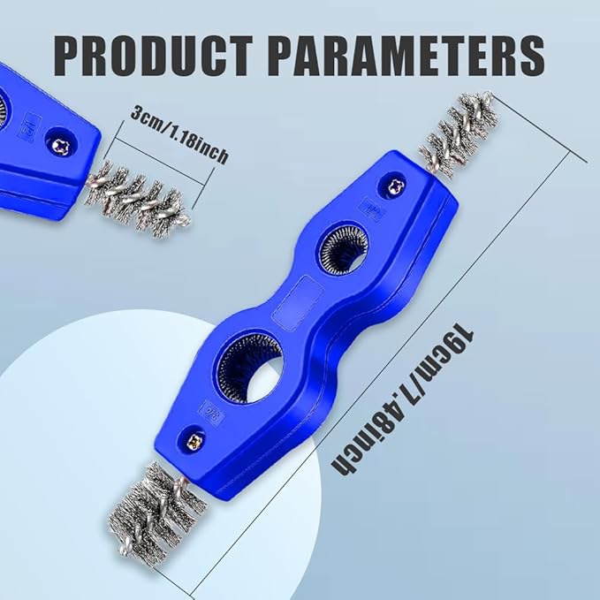 2PCS Car Battery Terminal Cleaning Brush, 4 in 1 Anti-Rust Auto Battery Cleaner with Steel Wire, Universal Car Accessories Battery Cleaner Tool Perfect for Battery Terminals & Pipes