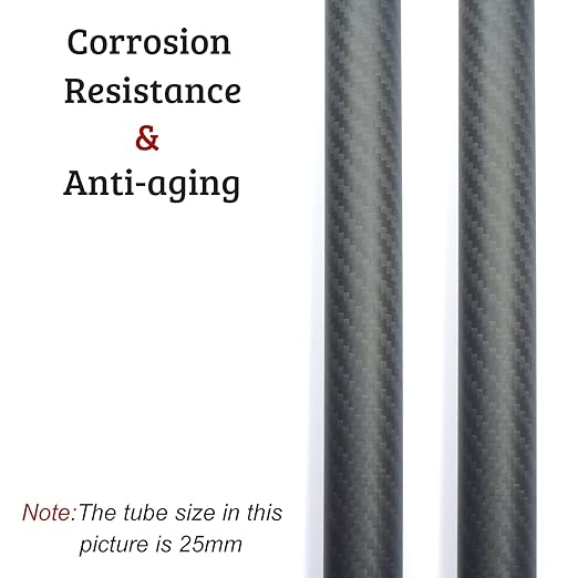 2pcs Carbon Fiber Tube 22x20x500MM 3K Roll Wrapped Twill Matte Finish