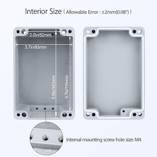 LeMotech Electrical Box, Aluminum Alloy Metal Junction Box, IP67 Waterproof Dustproof Project Box, Outdoor Universal Enclosure, Grey 5.9x3.9x3.1in (150x100x80mm)