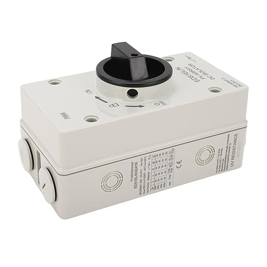 Topyond PV DC Quick Disconnect Switch, 32A IP66 Waterproof Solar Disconnect Switch, Flame Retardant Solar Combiner Box 1000V for Solar Power System, Off/On-Grid Solar System, RV and Boats