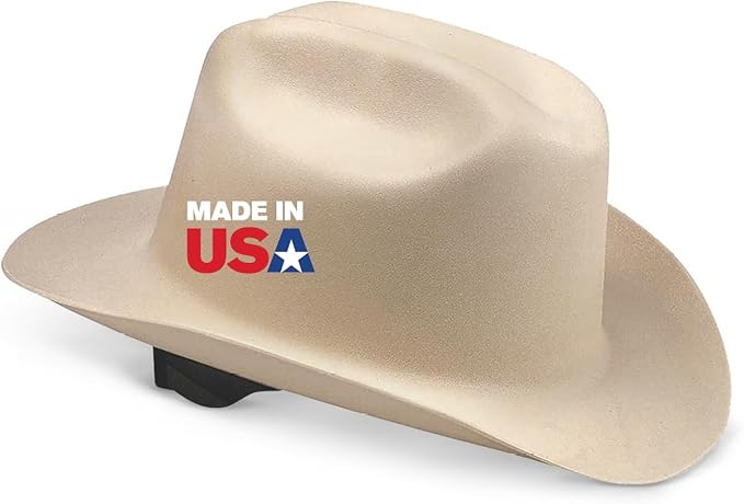 Jackson Safety Cowboy Hard Hat - Non-Vented, Full Brim, 4-Point Ratchet Suspension Safety Helmet for Men & Women - ANSI Z89.1 Class E & OSHA Compliant - Made in USA