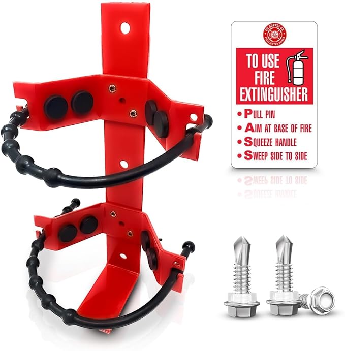 Fire Extinguisher Mounting Bracket Heavy Duty Wall Mount Bracket for 2.5 lb & 5 lb Fire Extinguishers - Mount in Your Car, Boat, or Off-Road Vehicle - Fits Most Popular Brands (Pack of 1)
