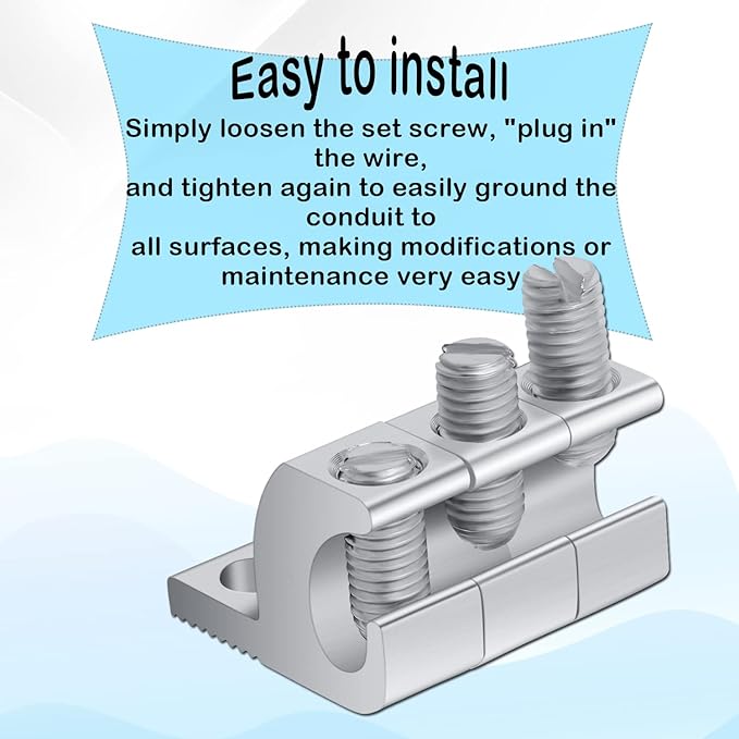20 Packs Pool Bonding Lug with Corrosion-Resistant and High-Conductivity Aluminum, 4-14 Wire Range