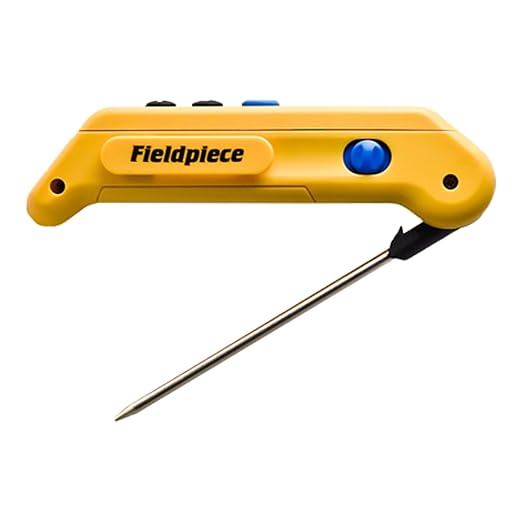 Fieldpiece SPK2 Folding Pocket in-Duct Thermometer with MAX/MIN Hold and Stainless Steel Probe
