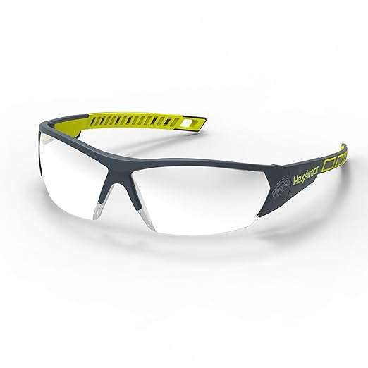 HexArmor MX250 Silver Mirror 53% tinted safety glasses for men and women | Anti-fog | Scratch resistant wrap around lenses | Adjustable side arms | Certified ANSI Z87 | 100% UV protected eyewear