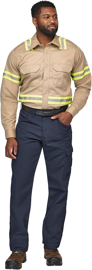 Bulwark FR Men's Midweight Fr Enhanced Visibility Uniform Shirt