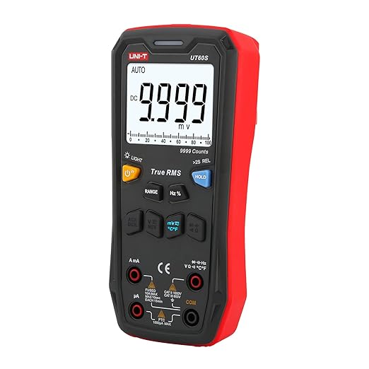 UNI-T Digital Multimeter Smart,UT60S True RMS,9999 Counts 1000V AC DC Voltmeter Ammeter Capacitor Temperature,Fully Automatic Anti-Burn Intelligent Multimeter Tester
