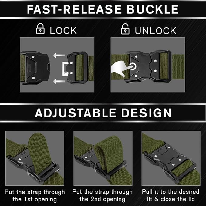 TECEUM Tactical Belt – Heavy-Duty & Quick Release – Military, Work, Rigger, Duty & Utility Belt for Men