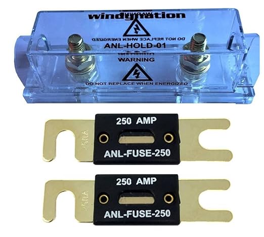 WindyNation ANL Fuse Holder + Fuse (2pcs 250A)