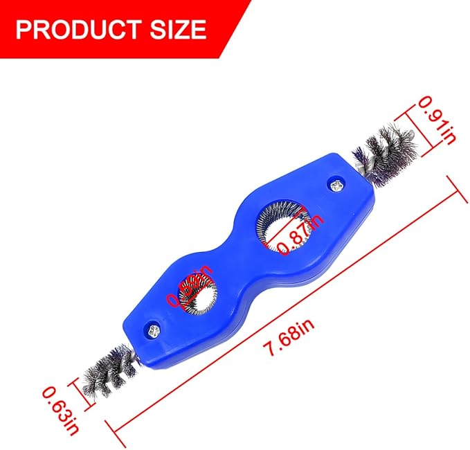 BELOMI 2PCS Car Battery Terminal Cleaning Brush, 4 in 1 Rustproof Battery Cleaner Tool with Steel Wire, Auto Universal Interior and Exterior Battery Terminals Machine Parts（Blue）