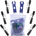 Solar Panel MC-4 Connectors, IP67 Waterproof for Solar Panel, Cable Assembly and Installation, 6 Pairs(12PCS) Solar Connectors Male/Female MC4 with 1 Pair of Spanners