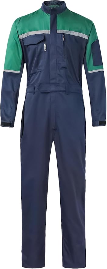 Mens Reflective Coverall Work Mechanics Coverall Work Suit Hi Vis Jumpsuit Bicolor Overalls