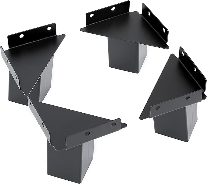KUAFU Outdoor 4x4 Deer Stand Brackets Compound Angle Brackets for Deer Stand Hunting Blinds Shooting Shack (Set of 4) Shooting Shack Tree House Observation Decks Steel