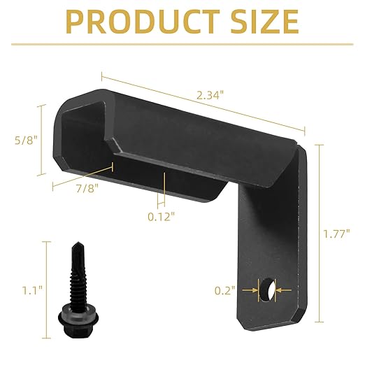 Fence Mounting Brackets for 1x1" Square Rails, Carbon Steel Fence Panel Internal Connector with Screws, Black 20 Pack