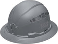 Klein Tools 60864BR Hard Hat, Vented, Full Brim Style, Padded, Self-Wicking Odor-Resistant Sweatband, Gray