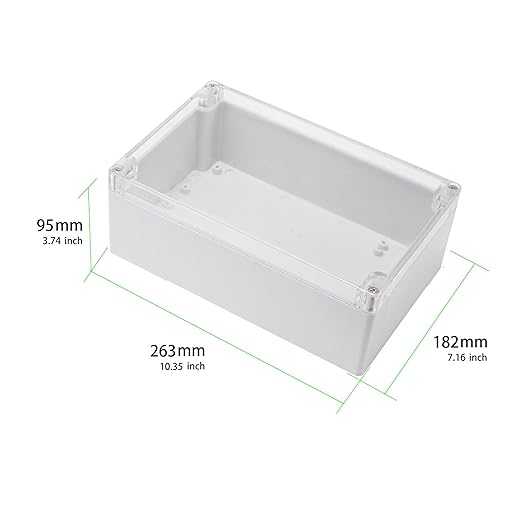 Junction Box 10.4x7.2x3.7 inch, ABS Plastic DIY Electrical Project Case with Clear Cover IP65 Waterproof Dustproof Enclosure Grey Electrical Clear Connection Box (263x182x95mm)¡­