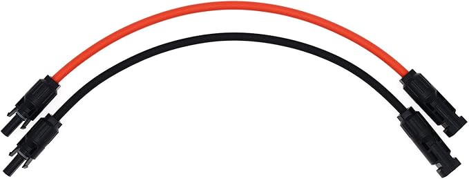 10AWG Solar Extension Cable 1FT, IP67 Waterproof PV Connectors with Tinned Copper Wire, for Solar Panel to Charge Controller, Solar Generator, RV, Boat, Off-Grid System