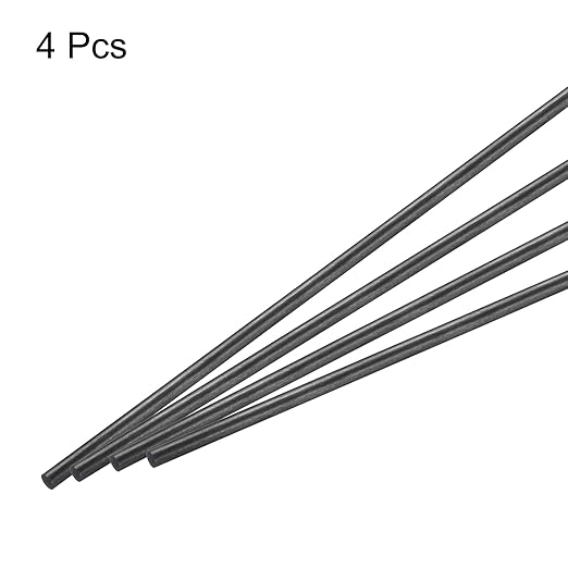 MECCANIXITY Carbon Fiber Rod, 3mm x 150mm Carbon Rod Bar for RC Airplane DIY Craft Kite Wing Tube Quadcopter Arm Repair Pack of 4