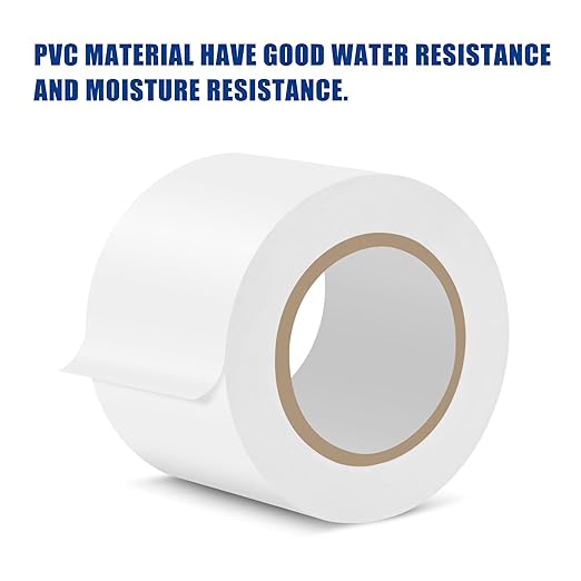 3 Pack Pipe Wrap Tape with PVC Backing, 50' Length X 2" Width White Insulation Tape, Chemical Resistant for Insulation and Protection of Electrical Wires, Water Pipes and Underground Pipes