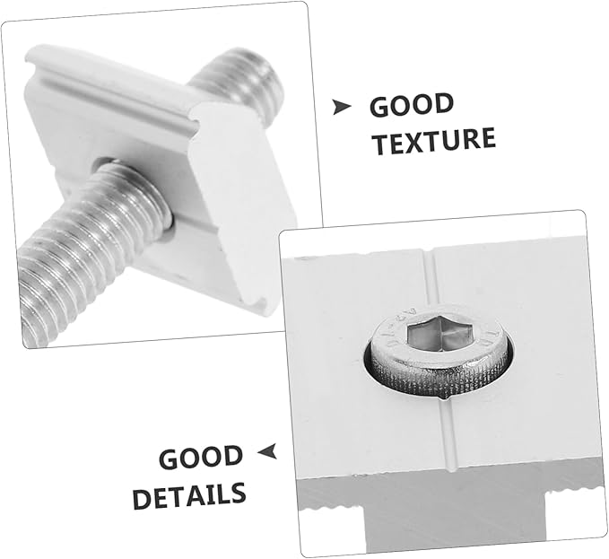 4pcs Aluminum Alloy Solar Panel Mid Clamps Design Socket Head Cap Bolts and Spring Washer for Secure Mounting of Solar Panels Harsh Weather